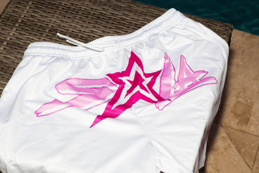Lone Star Shorts - White & Pink